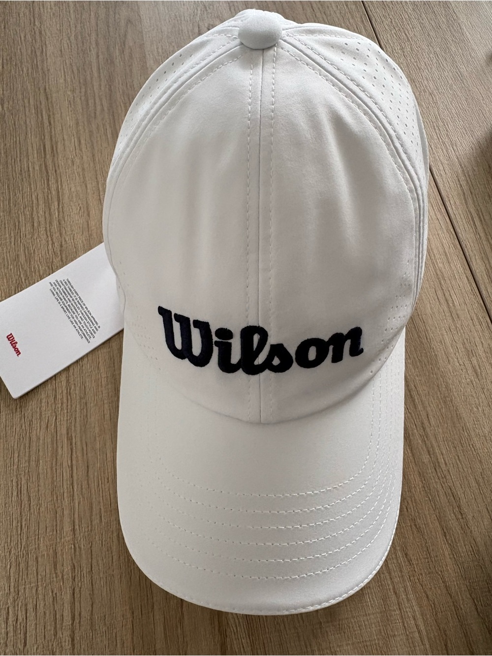 Wilson White Cap with Black Script Logo